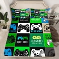 thumbnail image 2 of Homewish Gamepads Gamer Twin Sheet Sets 3pcs for Female Men Adults,Geometric Plaid Grid Twin Fitted Sheet Microfiber,Video Game Breathable Flat Sheet,Super Cozy Room Decor, 2 of 7