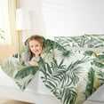 thumbnail image 4 of Manfei Plam Mostera Leaf Full Size Comforter Sets,Tropical Botanical Plant Bedding Comforter Set,Green White Bedding Sets For Kids,Microfiber Bedroom Decor Reversible,3-Piece, 4 of 8