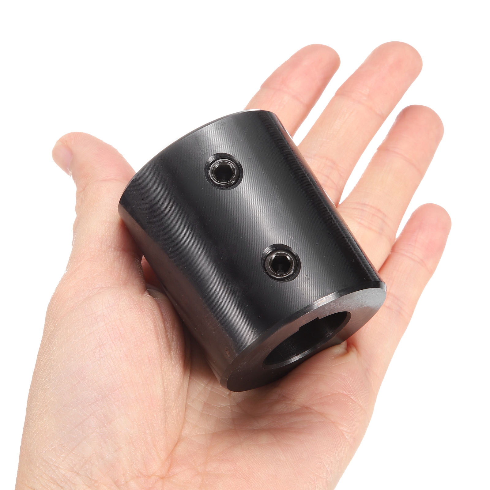 Uxcell Shaft Coupling, 7/8" Bore 1-3/4" OD 2" Length Black Oxide Plated Steel Rigid Coupling for 3D Printers Motor Wheel(2 Set Screws)