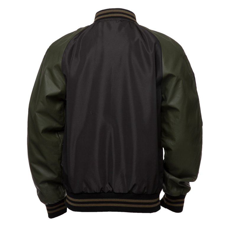 Kids Black And Green Satin Varsity Jacket