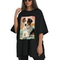 thumbnail image 4 of Plus Size Shirt for Women Black Tops for Women Short Sleeves Shirt for Women Dog T Shirt Crewneck Shirt for Women XS, 4 of 5