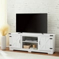 thumbnail image 2 of UHOMEPRO Modern Farmhouse TV Stand, Entertainment Center with Open Shelves and Closed Cabinets, TV Cabinet for TVs Up to 70", White, 2 of 11