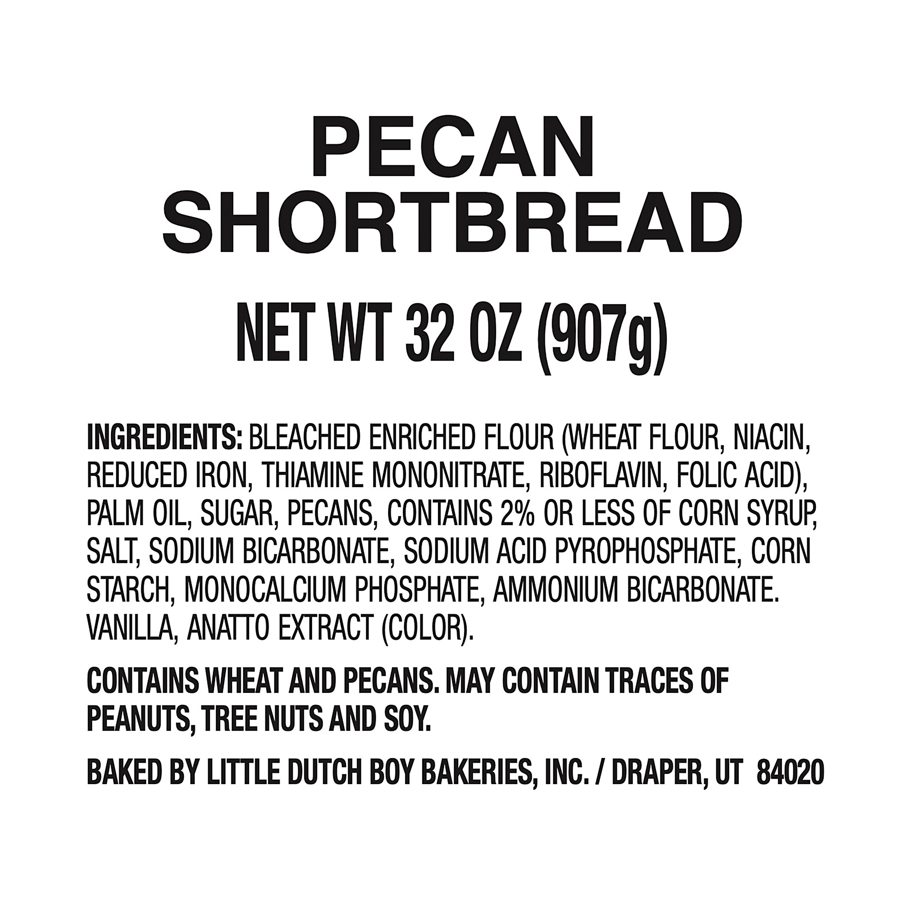 Little Dutch Boy Bakery Pecan Shortbread Baked Gourmet Cookie Tin, 32 oz, Approx. 60 Ct