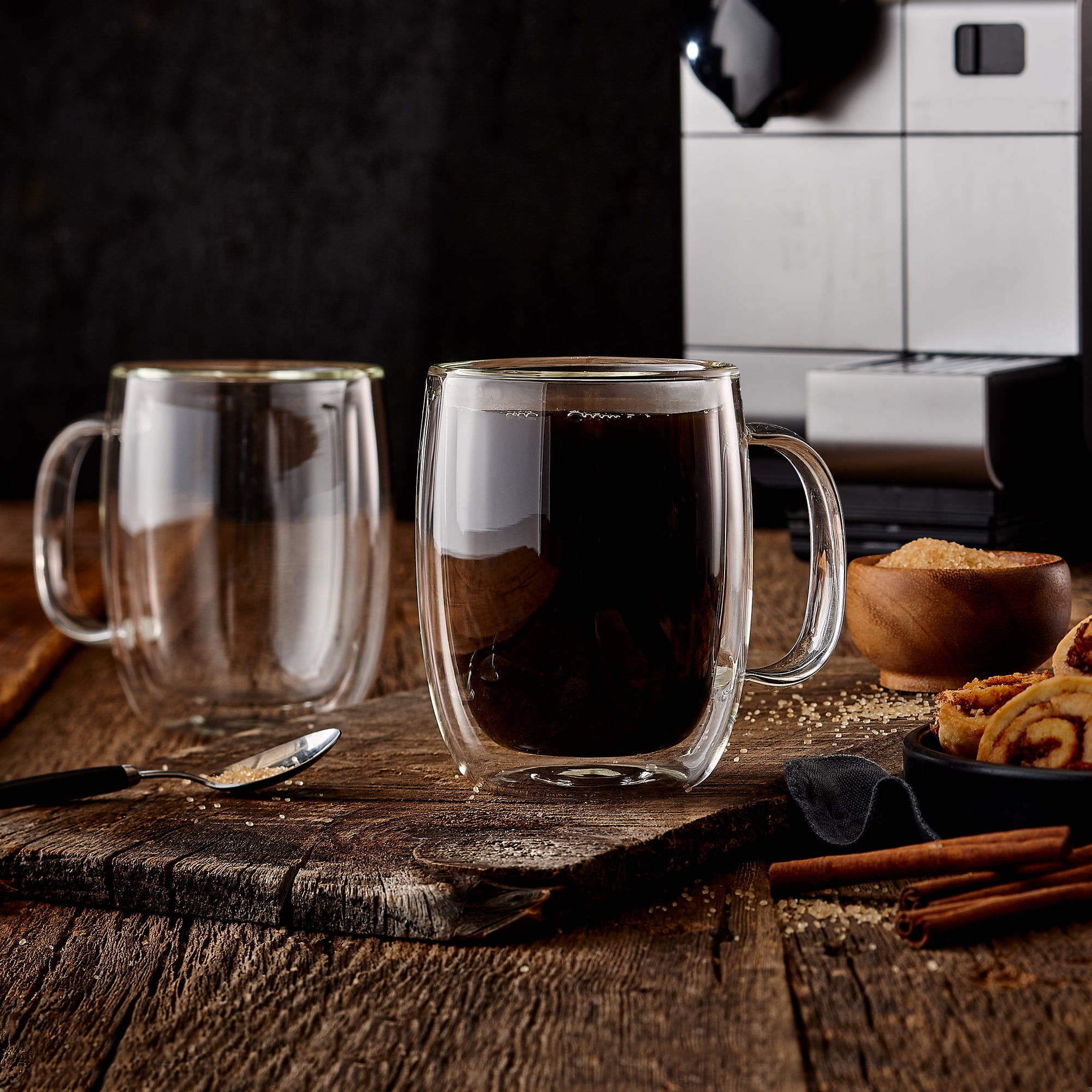 350ml Double Wall Insulated Glass Coffee Cup Milk Tea Mug with Lid  Leak-proof