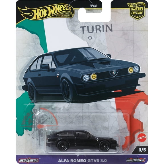 Hot Wheels Premium Car Culture 2024 World Tour - Alfa Romeo GTV6 3.0 - 0/5 Chase Black