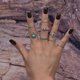thumbnail image 1 of 8 piezas Retro bohemio turquesa anillo de apilable Midi anillo de conjunto de joyería de mujer Yinane Anillos de nudillos, 1 of 5