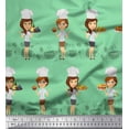 thumbnail image 1 of Soimoi Poly Georgette Fabric Cook Girl Printed Fabric 1 Yard 52 Inch Wide, 1 of 3