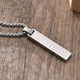 thumbnail image 5 of Vnox 3d Bar Necklace, Bar Necklace for Men, Silver Stainless Steel Roman Numeral Necklace, 5 of 7