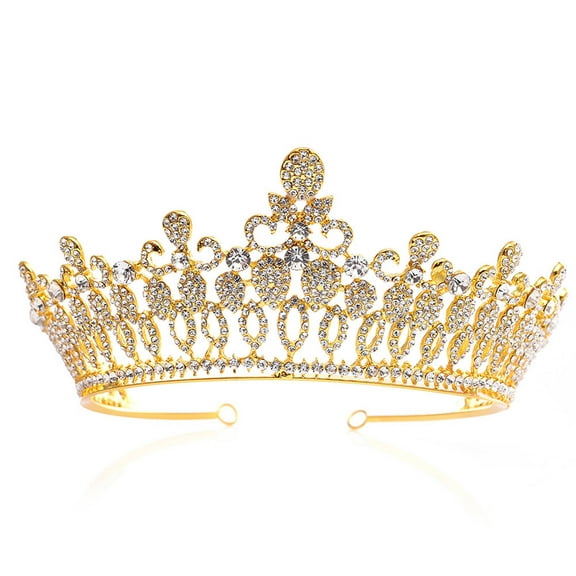 DESIGNICE Crown Exquisite Alloy Princess Crown Intricate Craftsmanship Crowns for Women Wedding Party Birthday Crown 14.5x7.5cm,White
