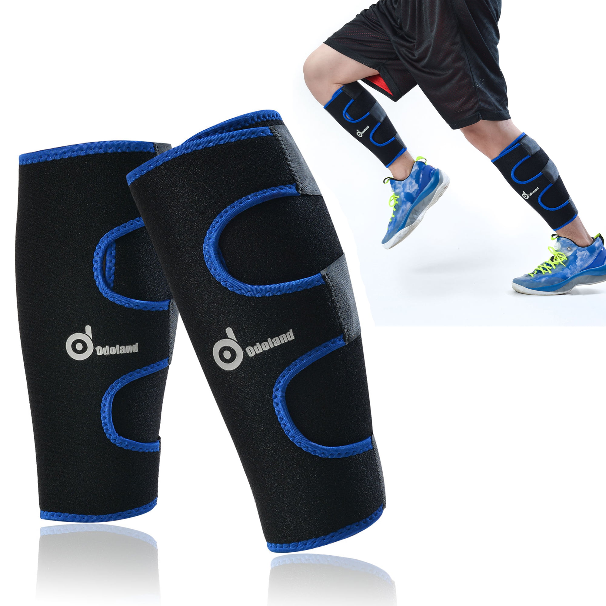 1 Pair Shin Splints Wrap Leg Support Brace Calf Compression Sleeves Black 