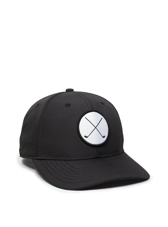 Signatures Structured Crossed Golf Clubs Baseball Style Hat, Black, Adult