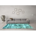 thumbnail image 3 of Ahgly Company Machine Washable Indoor Rectangle Abstract Light Blue Modern Area Rugs, 5' x 7', 3 of 4