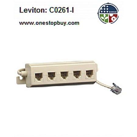 Leviton Telephone - Leviton C0261-I 5-Outlet Phone Adapter - Ivory