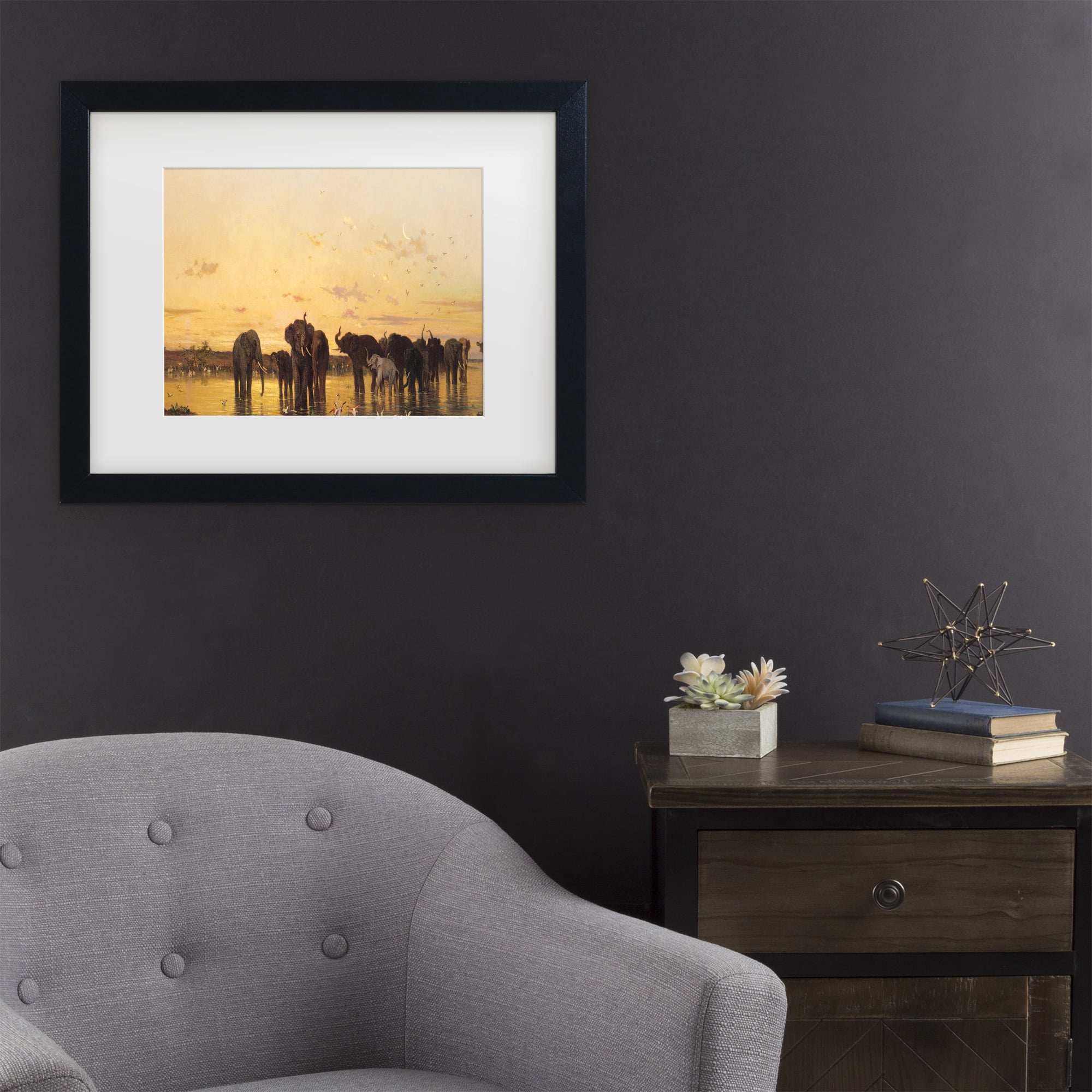 Trademark Fine Art 'African Elephants' Canvas Art by Charles Emile de Tournemine