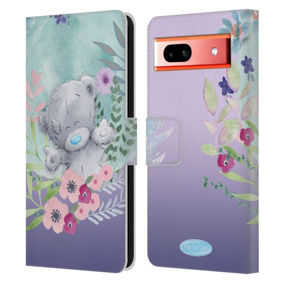 Head Case Designs Officially Licensed Me To You Soft Focus Happy Tatty Leather Book Wallet Case Cover Compatible with Google Pixel 7a