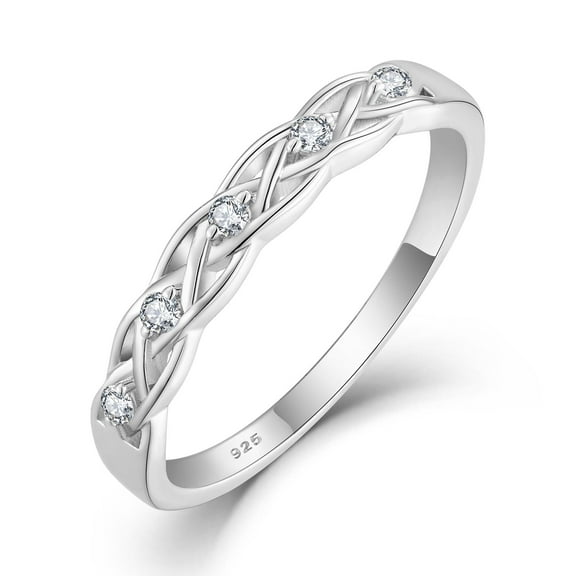 Inpasne Infinity Celtic Knot Ring 925 Sterling Silver Twisted Knot Ring Statement Rings for Women Size 5