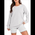 thumbnail image 1 of Sudaderas de Gran Tamaño para Mujer, Cuello Redondo, Larga, Sudaderas con Cremallera Lateral, Ropa de Otoño 2025 Gris L, 1 of 9