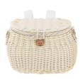 thumbnail image 1 of Hand-woven Bicycle Basket E-scooter Storage Container Large Capacity Strong Load-bearing Bike Handlebar Basket With Straps, 1 of 5
