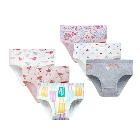 

bangyoudaoo 6Pcs Baby Kids Underwear Breathable Cotton Panties Toddler Girls Undies Soft Assorted Briefs Style B 110