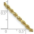 thumbnail image 4 of 14K Yellow Gold 2.7mm Semi Solid Diamond-cut Rope with Lobster Lock Chain - 8" Bracelet, 4 of 8