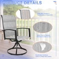 thumbnail image 6 of SOLAURA Patio Swivel Chairs Set of 2, High Back Textilene Padded Outdoor Metal Dining Chairs for Deck, Lawn or Garden, Grey, 6 of 8