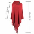 thumbnail image 2 of IDALL Shawl Wraps for Women,Ponchos Women's Autumn/Winter Solid Knitted Tassel Warm Belt Button Half Open Collar Shawl Women's Scarves & Wraps Black, 2 of 3
