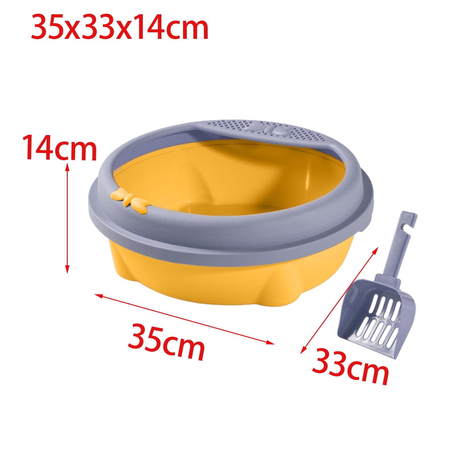 Tooyful Semi Enclosed Cat Litter Box Pet Litter Pan Easily to Clean Indoor Cats Anti Splashing Cat Potty Cat Bedpan for Small Animals , Violet Small