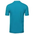 thumbnail image 2 of FashionOutfit Men's Solid Short Sleeves Two Button Placket Long Line Polo Shirt, 2 of 3
