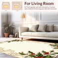 thumbnail image 2 of ODIKA 5'x7' Machine Washable Non-Slip Area Rug, Enchanted Yuletide Botanical With Wavy Lace Edge Design High Traffic Rug, Red, 148472, 2 of 7