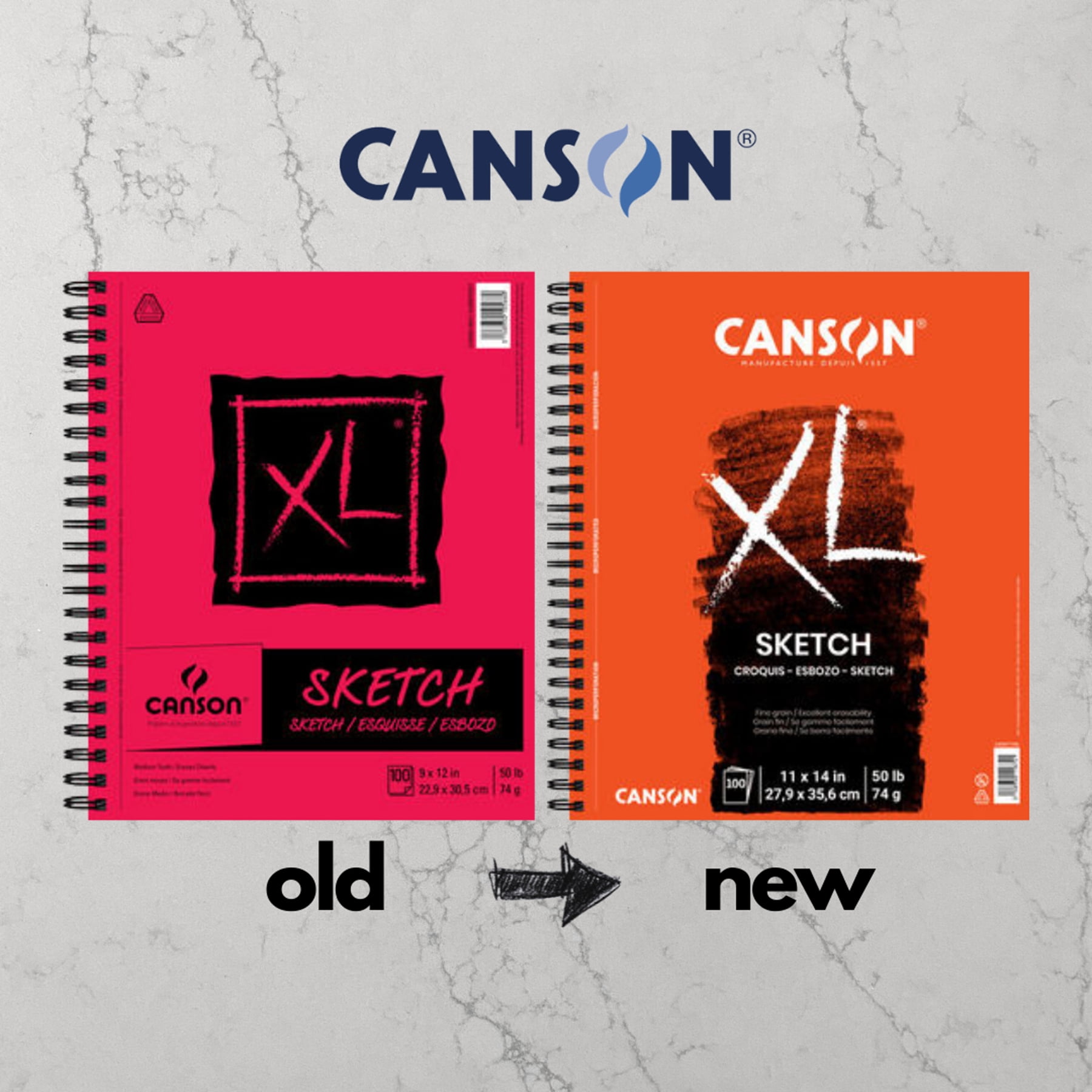 Canson XL Series Sketch Pad, Side Wire Binding, 100 Sheet, 11x14 inch, Pack of 2