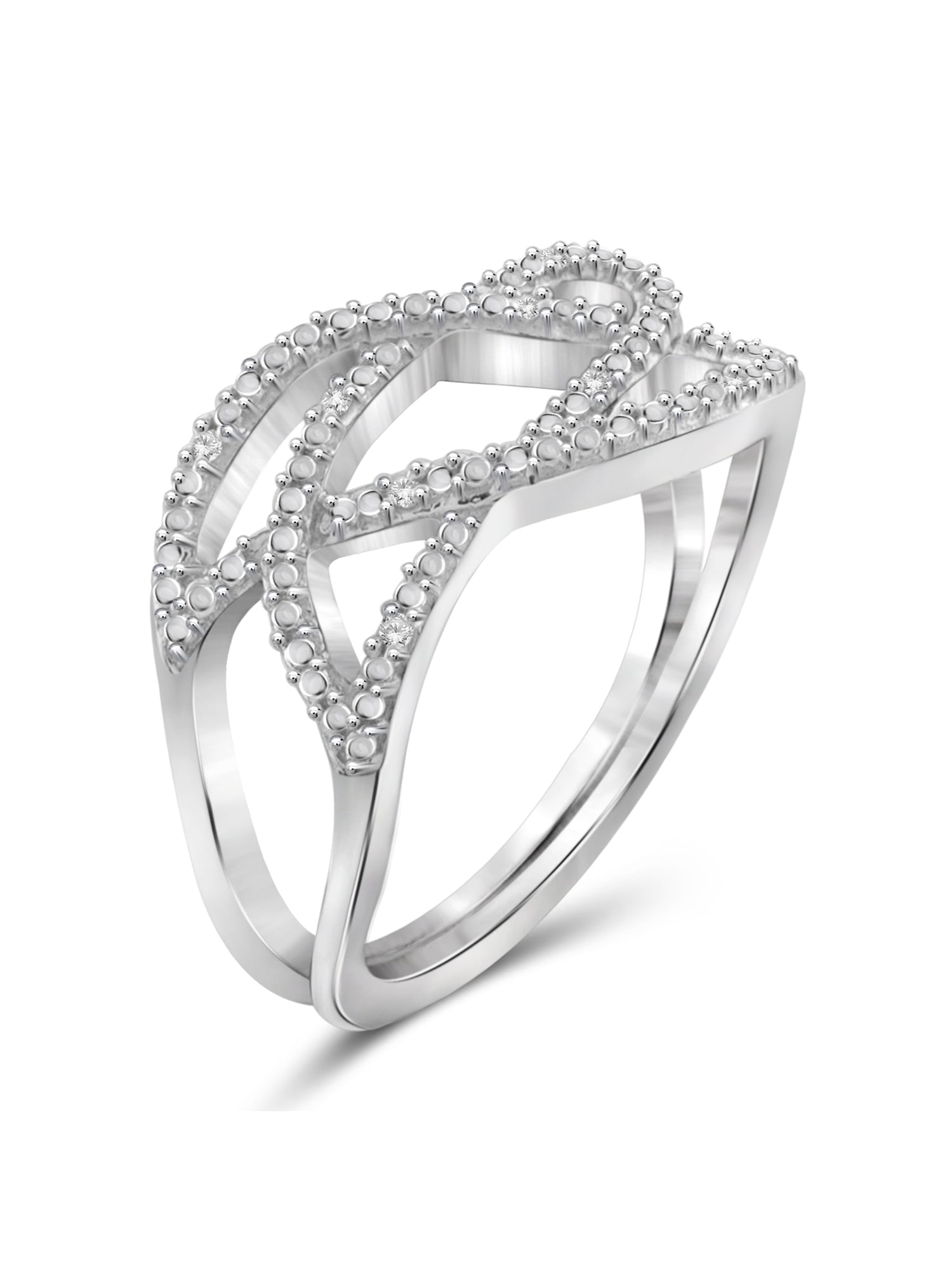JewelersClub Sterling Silver Accent White diamond Open Ring for Women | Diamonds for Everyday Womens Wear