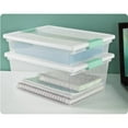 thumbnail image 3 of Sterilite Large Clip Box Storage Container Plastic Aqua Latches Clear, 2-Pack, 3 of 13