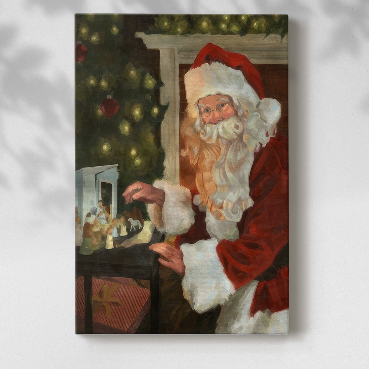 Saint Nick and the Nativity- Gallery Wrapped Canvas