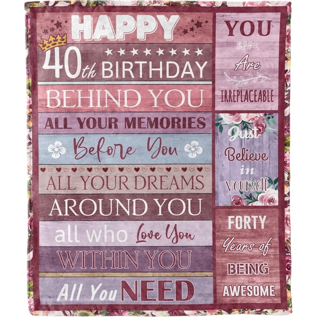LHSHID 40th Birthday Blanket Best Gifts for Women 40x50in