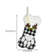 thumbnail image 2 of Plaid Puppy Christmas Stocking, Decorative Fabric Accent, Reusable Room Styling, for Dining Room, Living Room, Fireplace and Christmas Party Decor, 2 of 9