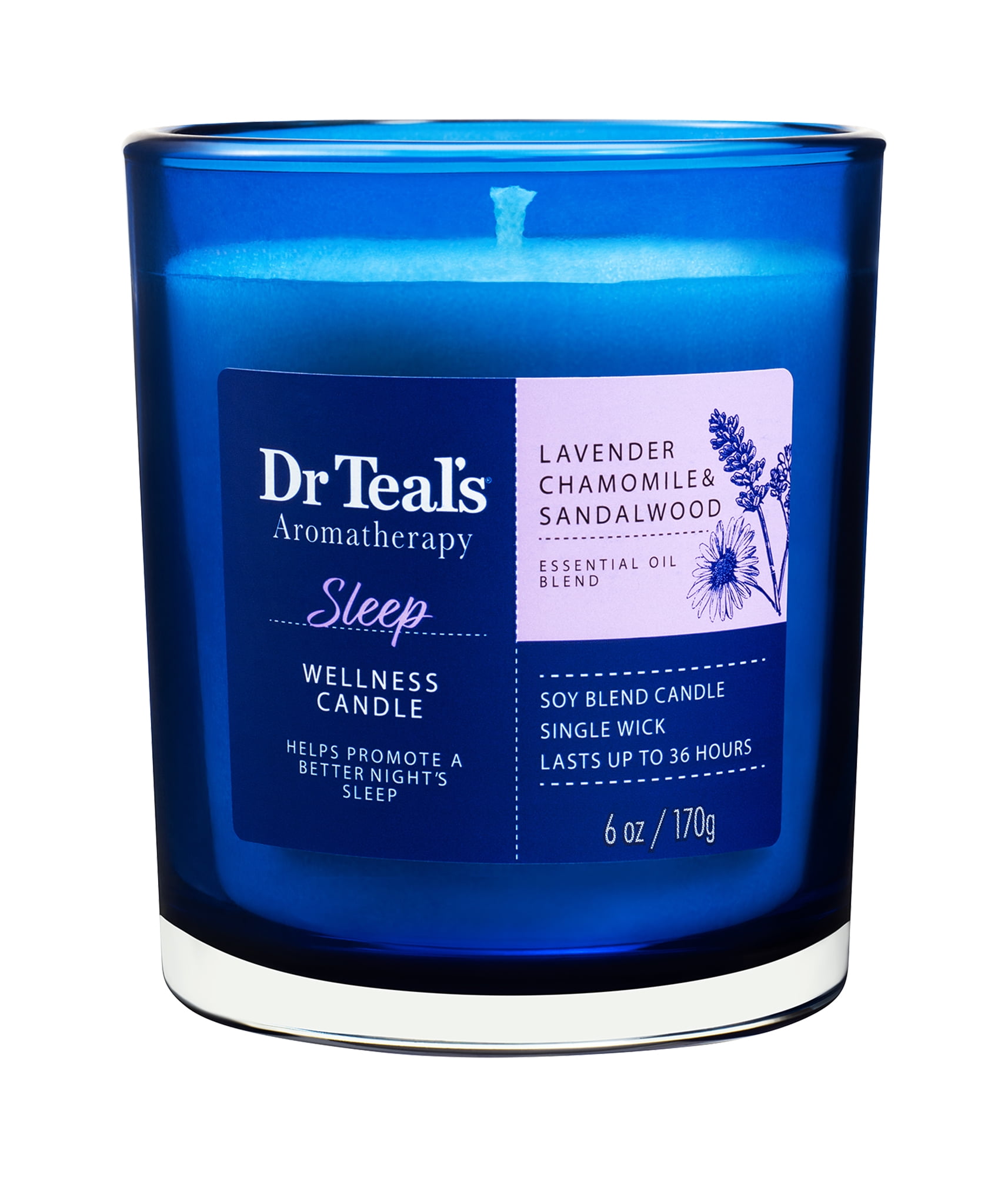 Dr Teal's Aromatherapy Sleep Wellness Candle with Lavender & Chamomile, 6 oz