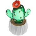 thumbnail image 3 of Faux Cactus in Vase for Teacher Artificial Plant Ornament with Lifelike Look Resin 4.5 Inches, 3 of 5