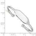 thumbnail image 3 of White Sterling Silver bracelet Bangle Rhod. Plated Polished ID Cuff Child's, 3 of 3