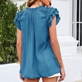 thumbnail image 4 of Camisa con cordón,Blusa con mangas con volantes en capas Tops con mangas con volantes y cuello en V Camisa con cuello anudado Solución innovadora, 4 of 6