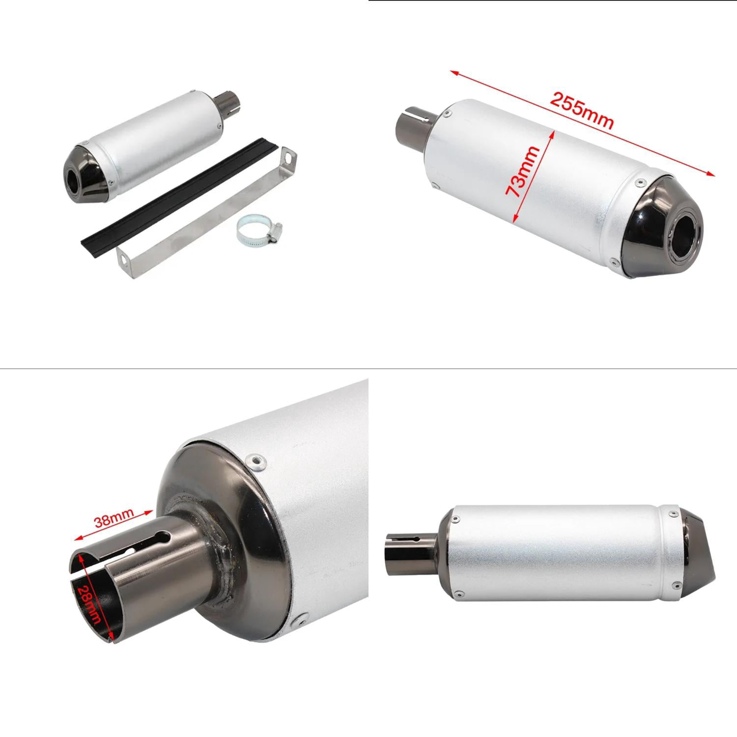 Exhaust Pipe  Motorcycle Muffler Systems Silencer  Dirt Pit Bike 125cc 150cc Motorbike 28mm ATV Scooter Motocross