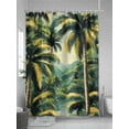 thumbnail image 5 of Fsddascl Summer Palm Tree Shower Curtain Set - 36" x 78" Washable Bathtub Curtain with 12 Hooks, Tropical Plant Leaves Nature Landscape Waterproof Fabric Stall Shower Curtains for Bathroom/Bathtub, 5 of 6