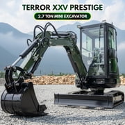TYPHON TERROR XXV 2.7 Ton Mini Excavator with AC/Heater Cabin | 25.1 HP Kubota D1105 | Retractable Tracks