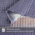 thumbnail image 5 of Whale Flotilla Reversible Ultra Soft Printed Quilts Twin Size, Lightweight Patchwork Geometric Stripes Bedspreads Coverlets Twin Quilt Bedding Set with 1 Pillow Shams for All Seasons, Purple and Pink, 5 of 6