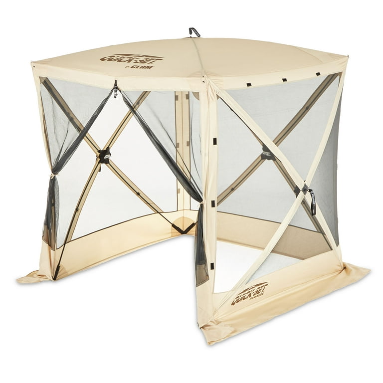 CLAM Quick-Set Traveler 6 x 6 Foot Outdoor 4 Sided Canopy Shelter, Tan