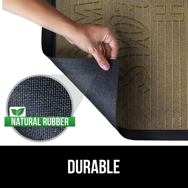 Gorilla Grip Durable Natural Rubber Door Mat, Waterproof, Low Profile,  Heavy Dut