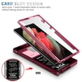 thumbnail image 4 of Allytechgroup Case for Samsung Galaxy S25 Ultra with 360° Rotatable Kickstand, [Slide Camera Cover] Shockproof Soft Bumper Rugged PC Phone Case Support Magnetic Car Mount for Women Men, Pink+Winered, 4 of 11