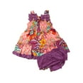 thumbnail image 2 of Youngland Infant & Toddler Girls Pink Floral Sequin Ruffled Dress Sundress 4T, 2 of 2