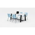 thumbnail image 2 of KFI Studios Midtown 6' x 3' Dining Table Set, Designer White , 4 Sky Blue KOOL Chairs, 2 of 2
