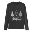 thumbnail image 4 of larppty Christmas Shirts for Women: Merry Christmas T Shirts Long Sleeve Christmas Tree Shirt Xmas Gift Blouse Tee Tops (Grey, 3XL), 4 of 8