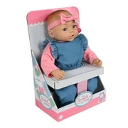 My Sweet Love 18-inch Nurturing Soft Baby Doll with Removable Denim Jumsuit, Doll with Removable Outfit, Cute Headband and Pretend Pacifier, Gray Eyes
